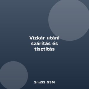 Vízkár utáni szárítás és tisztítás